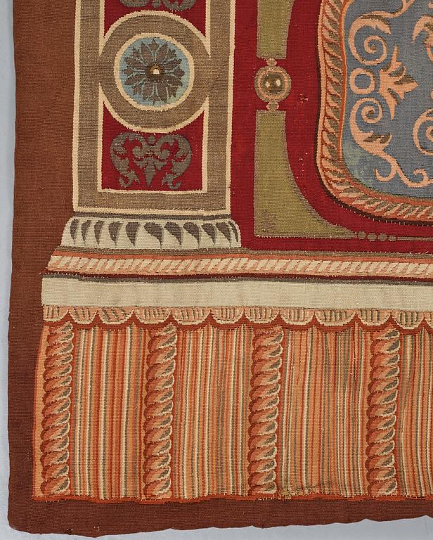 A TAPESTRY, "A Palace interior", ca 314,5 x 185,5-186,5 cm, Aubusson probably, second half of the 19th century.