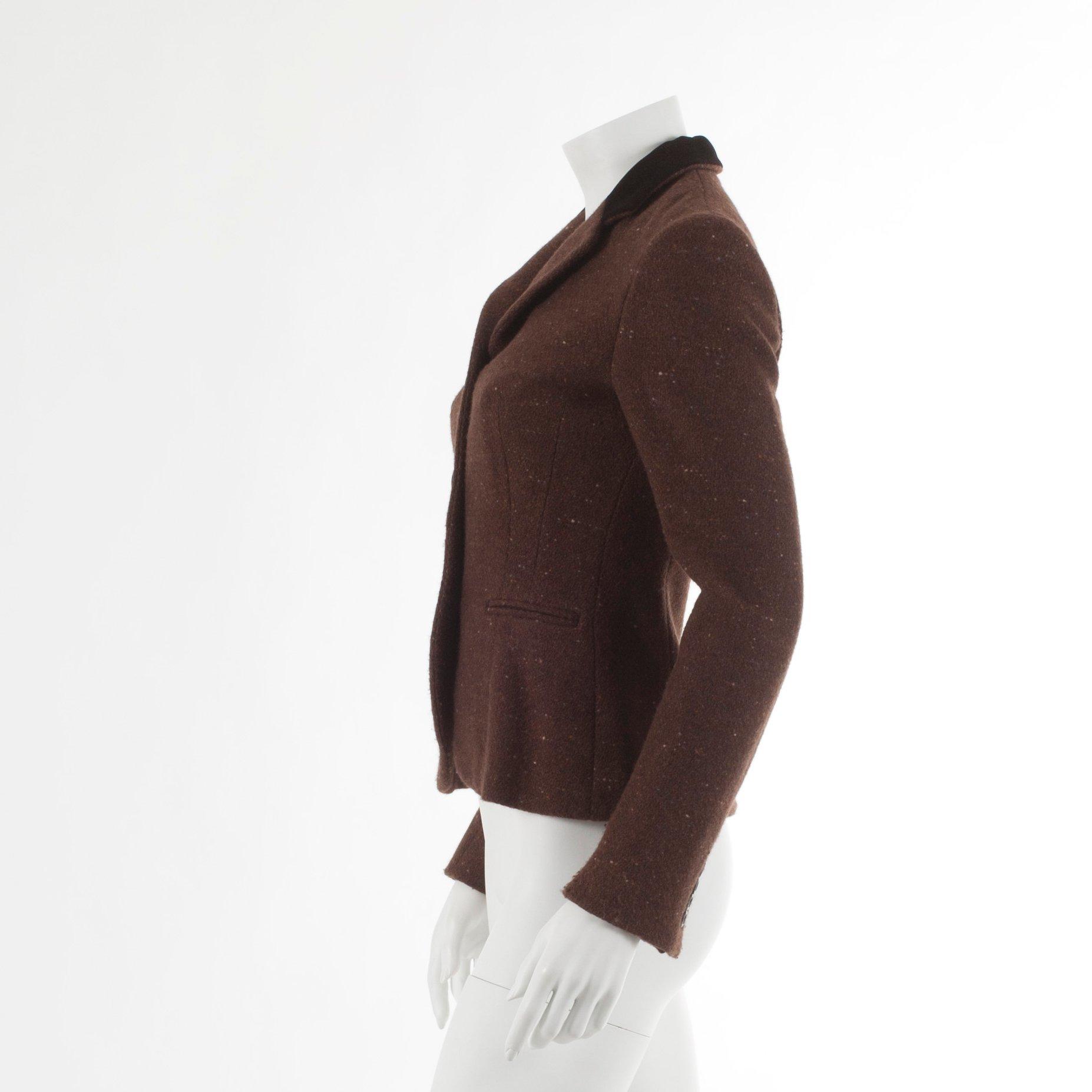 RALPH LAUREN, a brown wool- and cashmere blend jacket, size US 4.