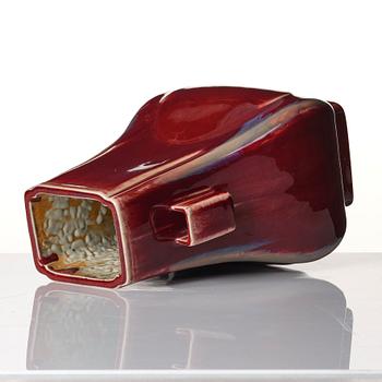 A flambe glazed Hu vase, Qing dynasty with Qianlong mark.