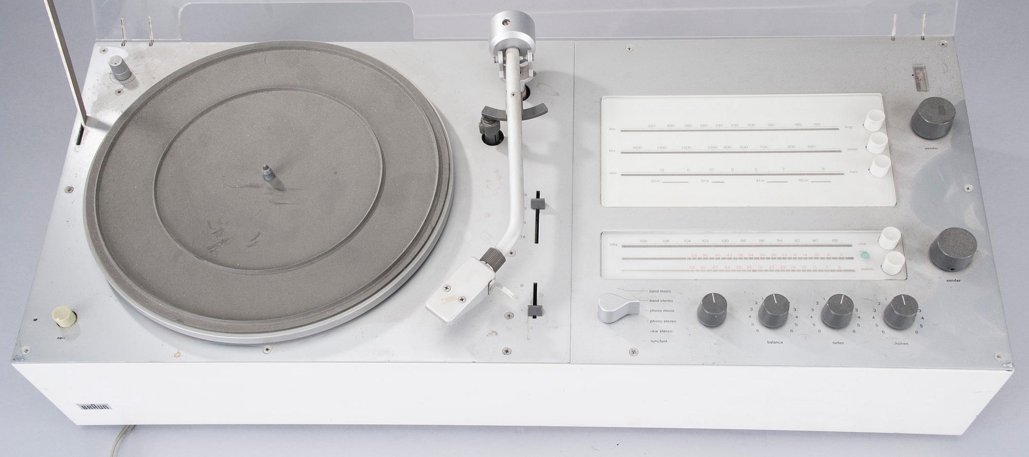 RADIOGRAMMOFON, Braun Audio 2, Frankfurt, Tyskland, 1960-tal.