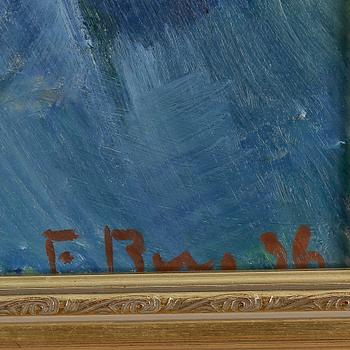 FRANS BERG, olja på pannå, signerad och daterad -36.