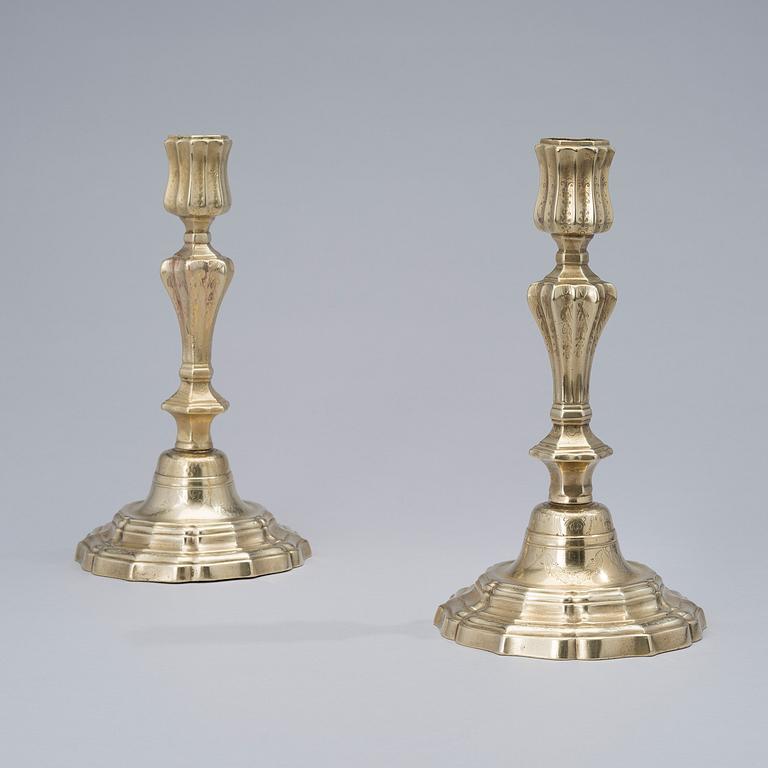 PAIR OF ROCOCO CANDLESTICKS, 18th century.