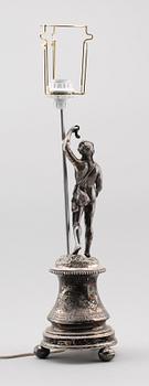 BORDSLAMPA, nysilver, Palmgren, omkring år 1900.