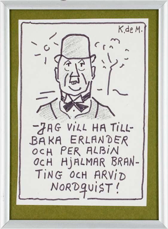 ERIK (KAR DE MUMMA) ZETTERSTRÖM,  4 st, teckningar, sign o en dat -82.