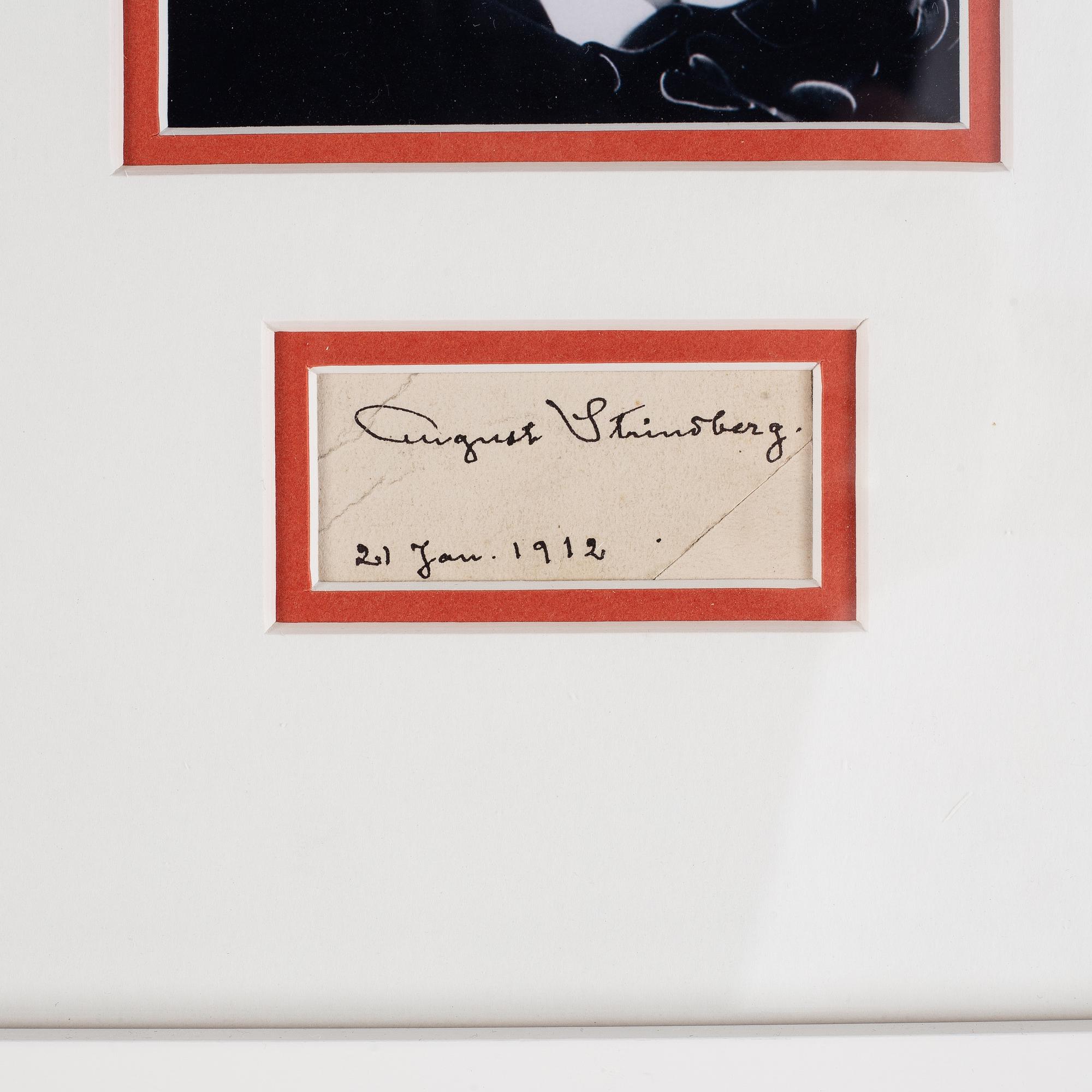 August Strindberg, autograph, dated 21 Jan, 1912.