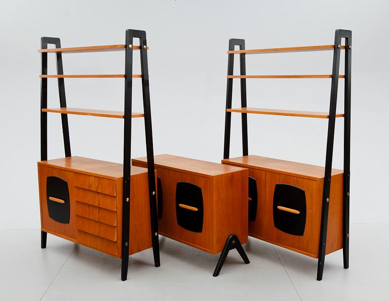 Bokhylla, 3 delar, "Tema", Gillis Lundgren, Ikea, 1950-/60-tal.