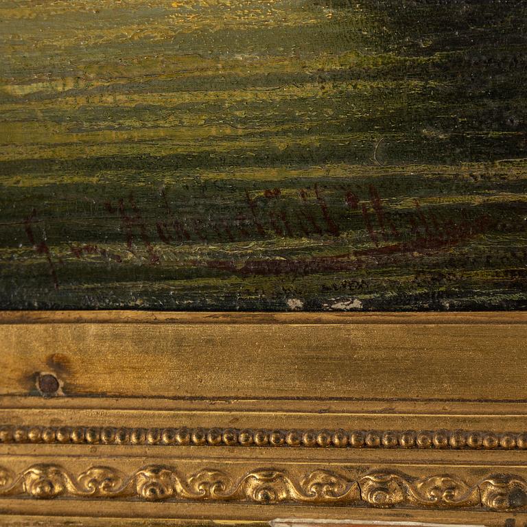 F. VON HOHENSTÄDT, olja på pannå, signerad.