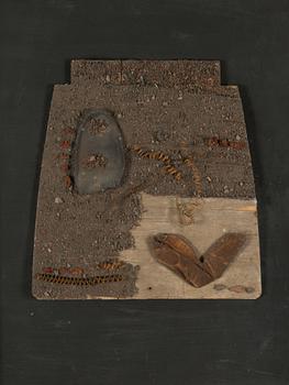 Juhani Harri, assemblage, signed verso.