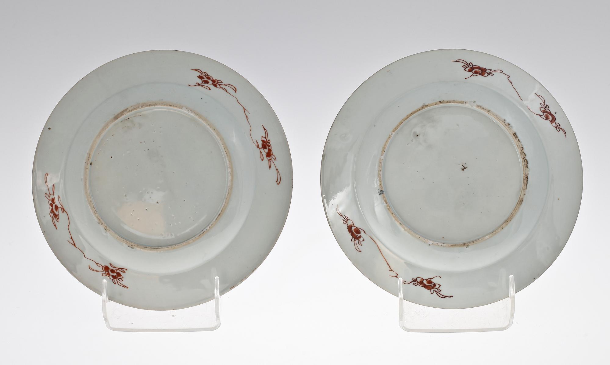 TALLRIKAR, ett par, porslin, Kina, 1700-tal.