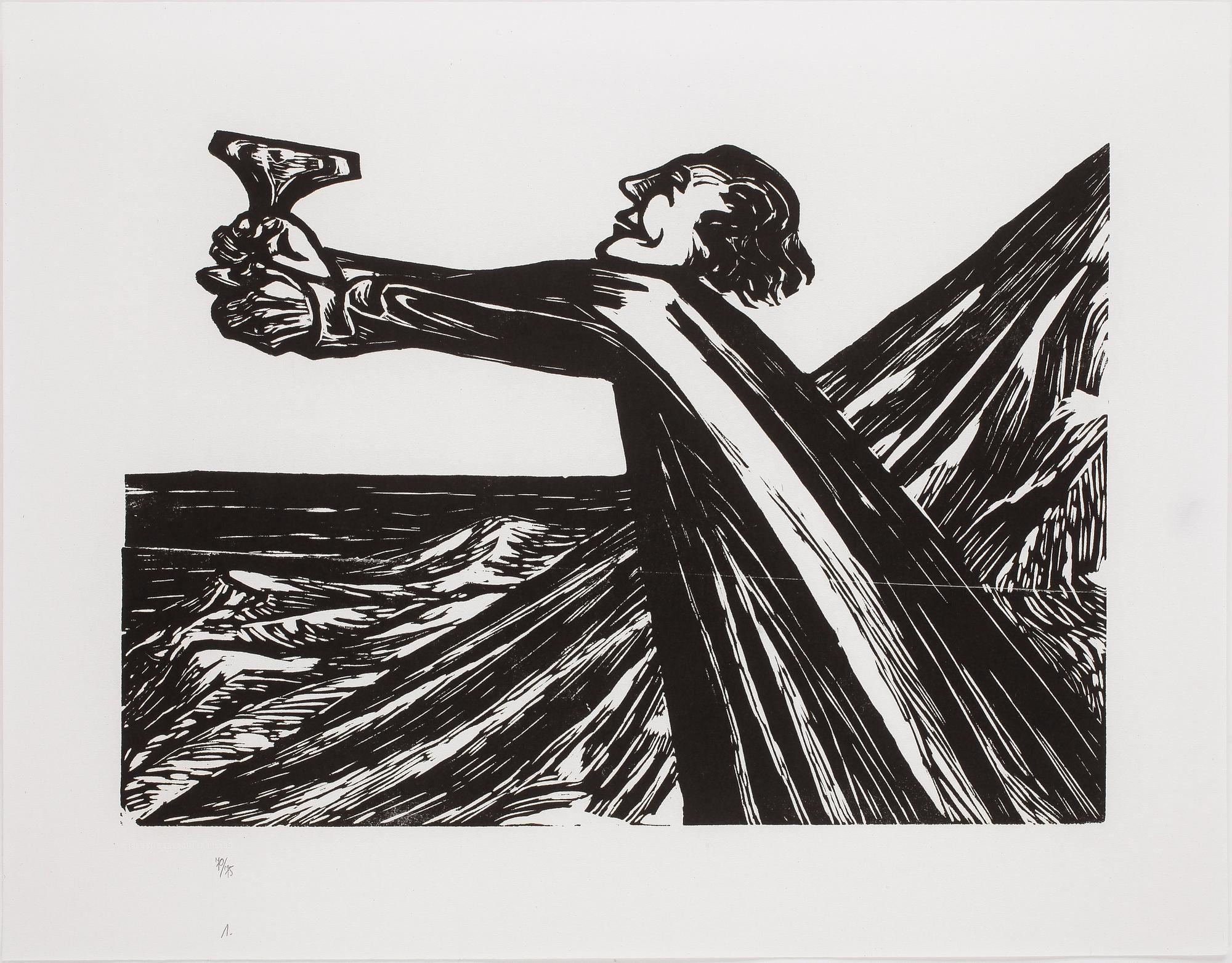 ERNST BARLACH, litografi mapp, signerade och numrerade. Mapp 70/95.