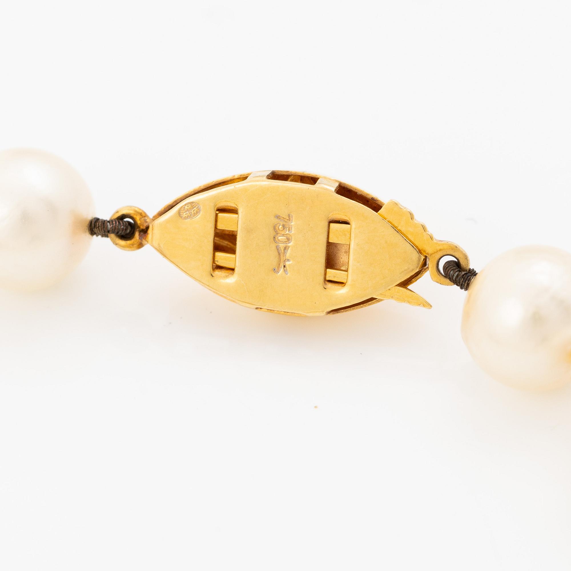 Collier med hänge/lås Ole Lynggaard 18K guld med odlade pärlor.