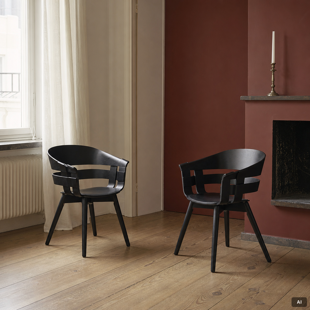 Jesper Ståhl, Karl Malmvall, karmstolar, 4 st, "Wick Chair", Design House Stockholm, samtida.