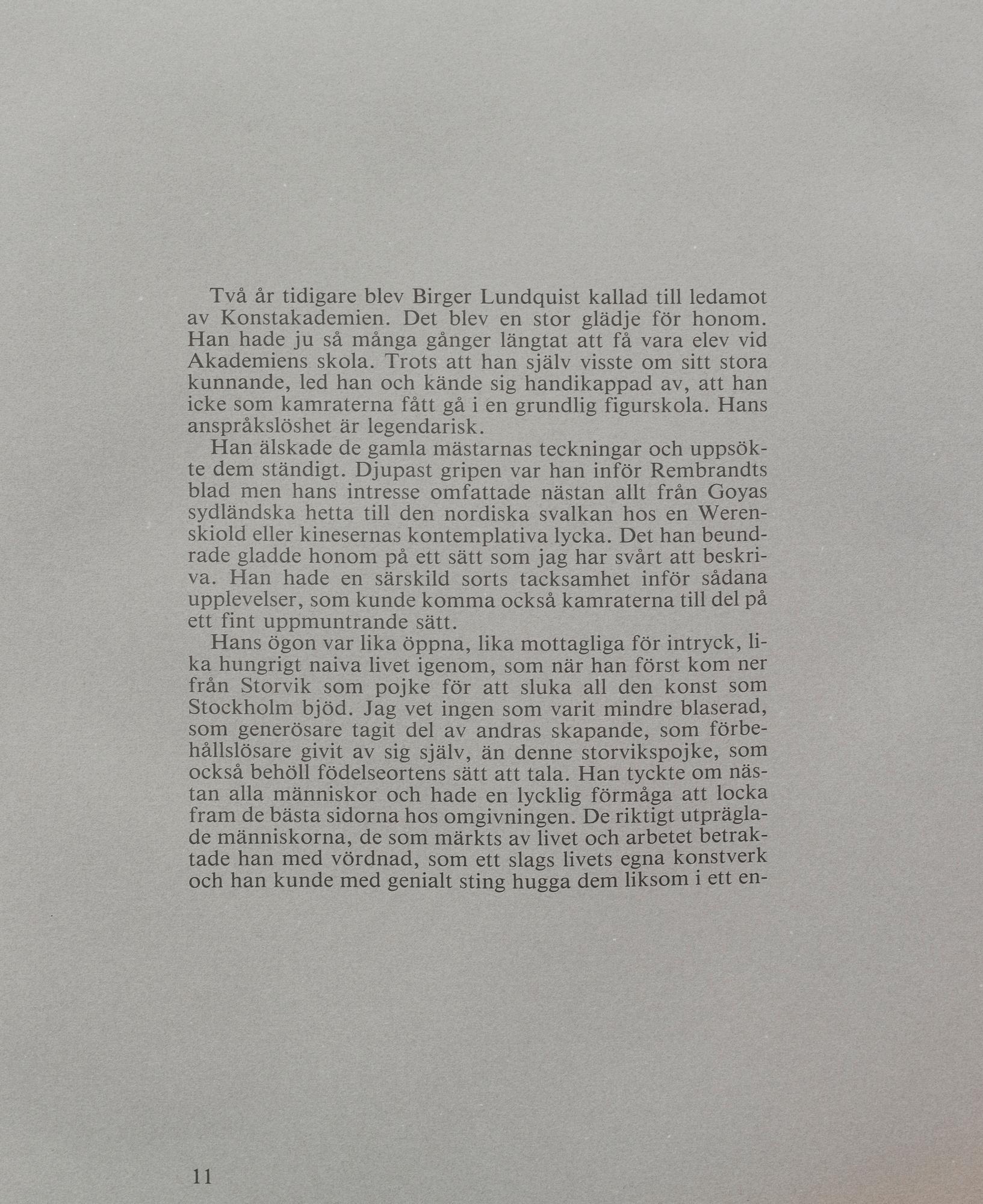 BIRGER LUNDQUIST, bildverk numrerad 25/30.