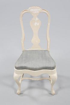 STOLAR, 6 st, senbarockstil, omkring 1900-talets mitt.
