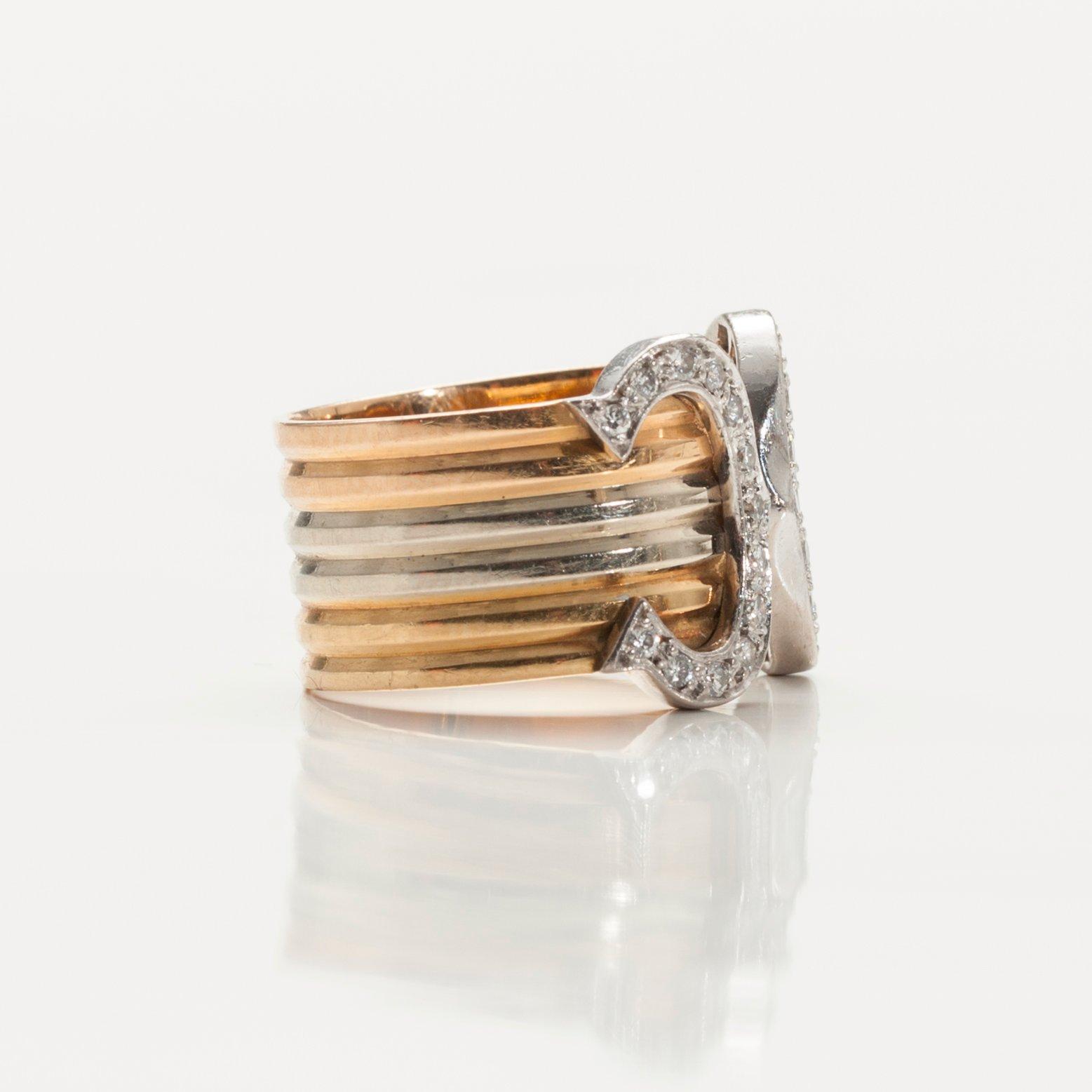 SORMUS, 18K kultaa, Briljanttihiottuja timantteja n. 0.26 ct. Sign. Cartier 162251.51. Koko 16, säädettävä. Paino 6 g.