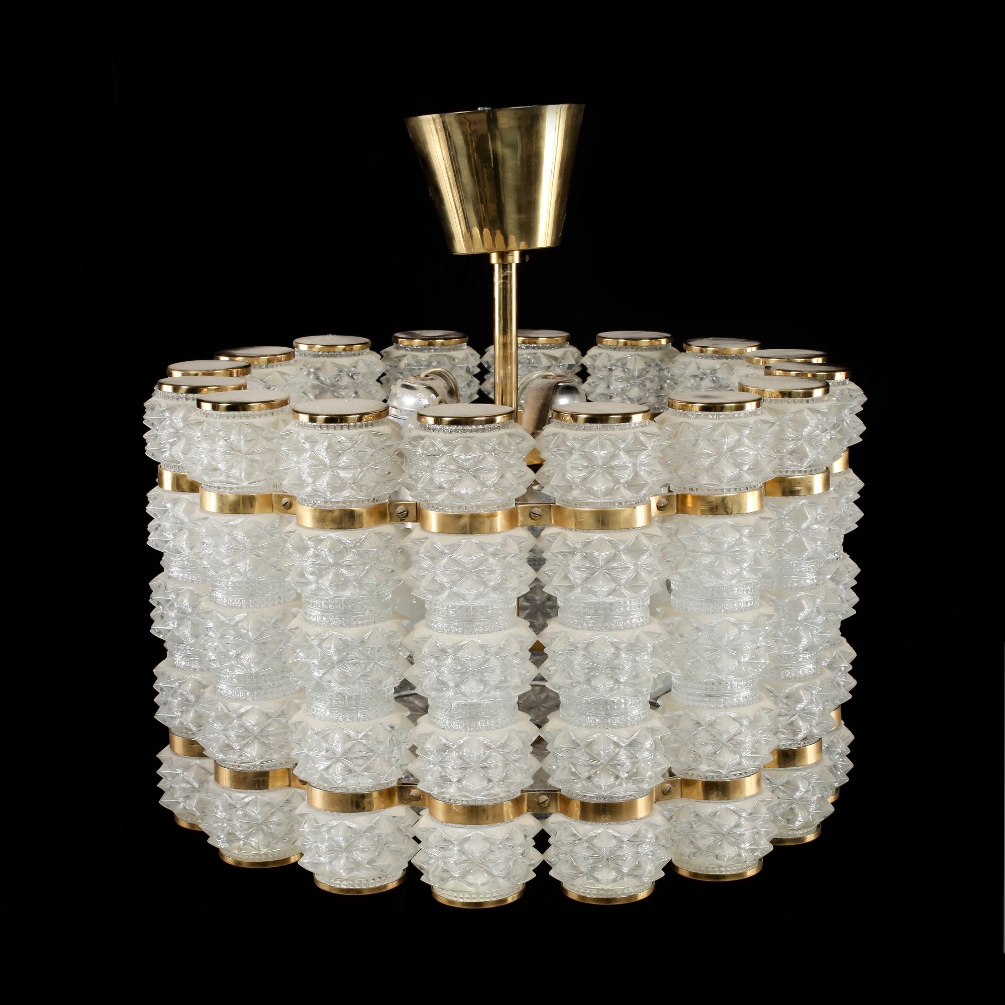 TAKLAMPA, Tyringe Konsthantverk, 1900-talets andra hälft, höjd 35 cm.