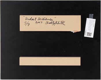 CHARLOTTE GYLLENHAMMAR, "Hinder och förklädnader", färgfotografi, silikon, plexiglas, 2003.