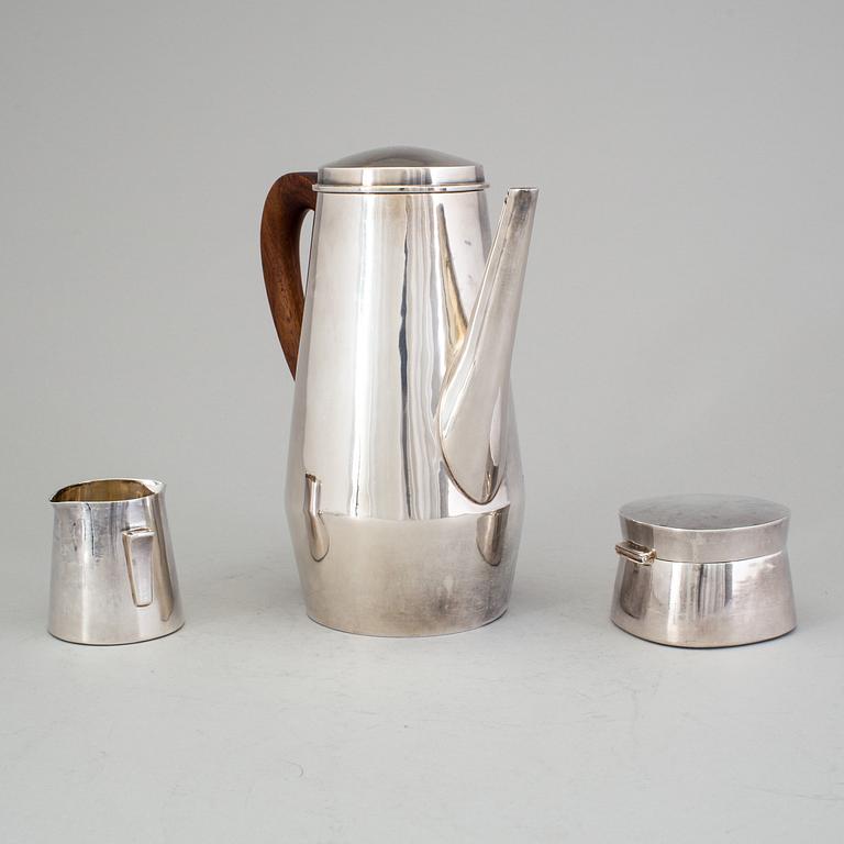 RAY URBAN, Stockholm 1962, Kaffeservis, 3 delar, silver 925/1000.