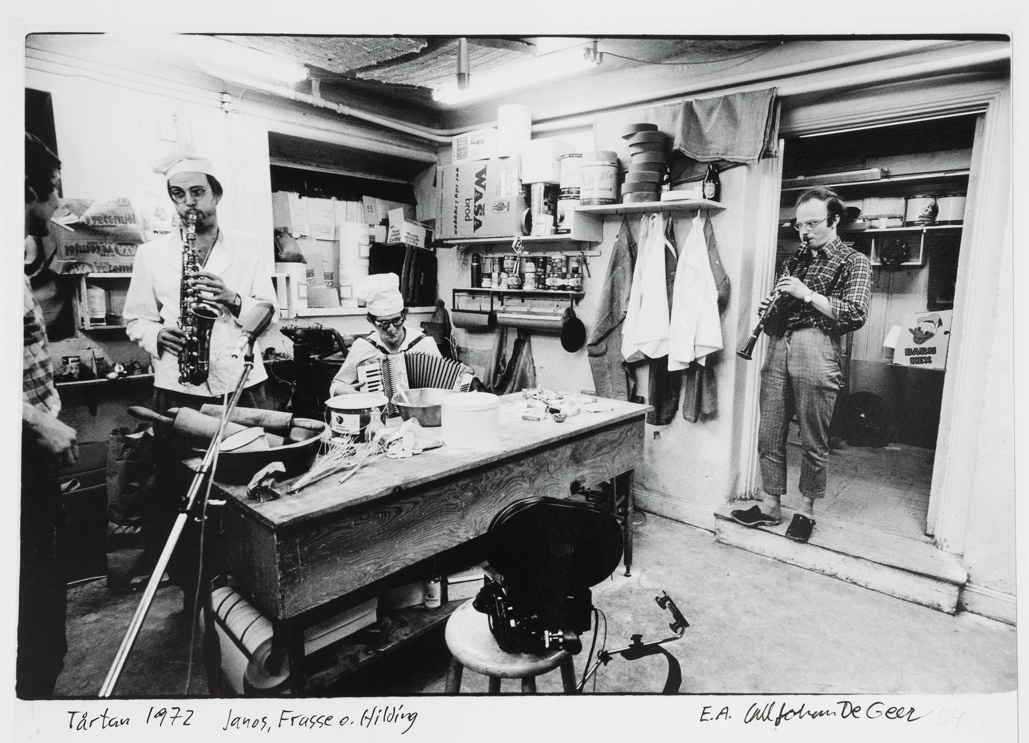 Carl Johan De Geer, "Tårtan 1972 Janos, Frasse and Hilding".