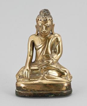BUDDHAFIGUR, mässing. Orientalisk. 18/1900-tal.
