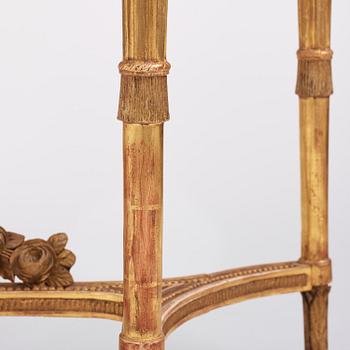 A Gustavian giltwood and marble console table, Stockholm, late 18th century.