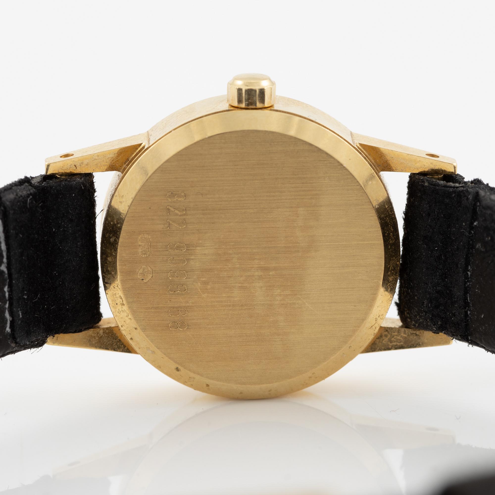 Certina, wristwatch, 18K gold, 19 mm.