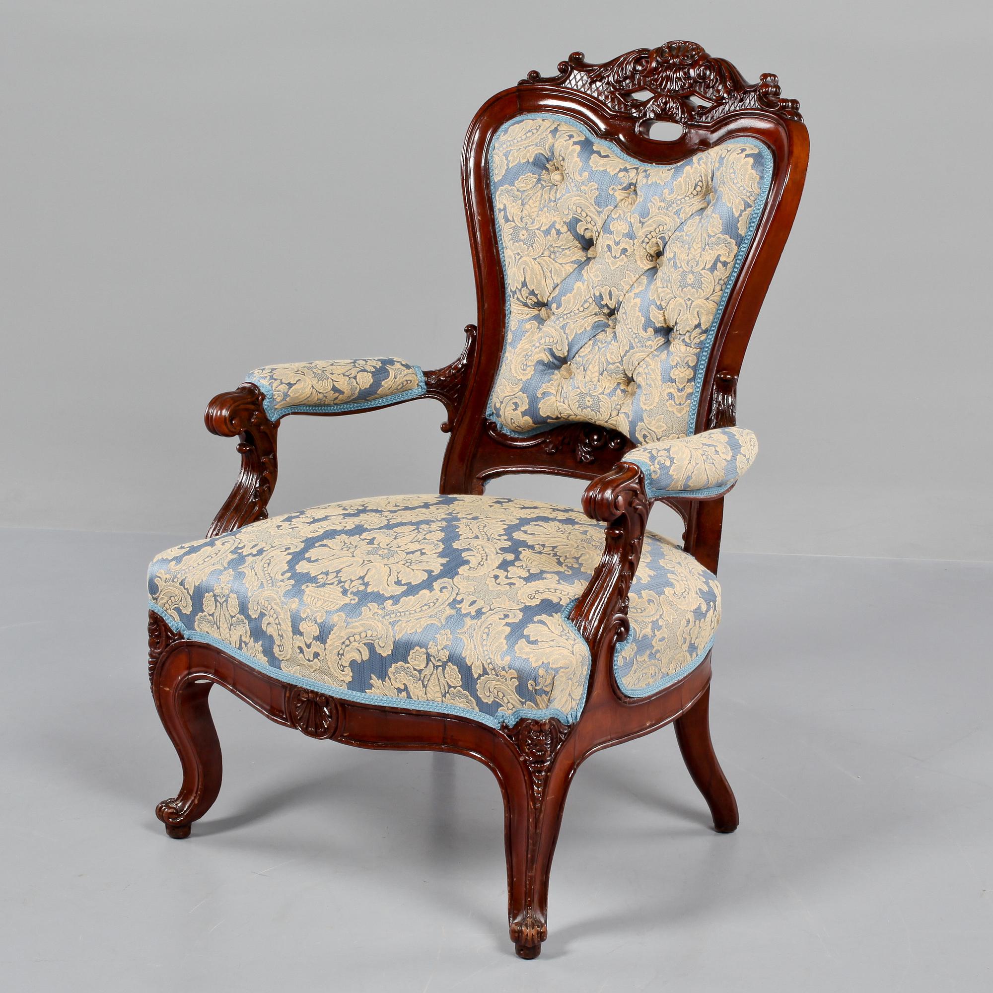 KARMSTOL, nyrokoko, sent 1800-tal.