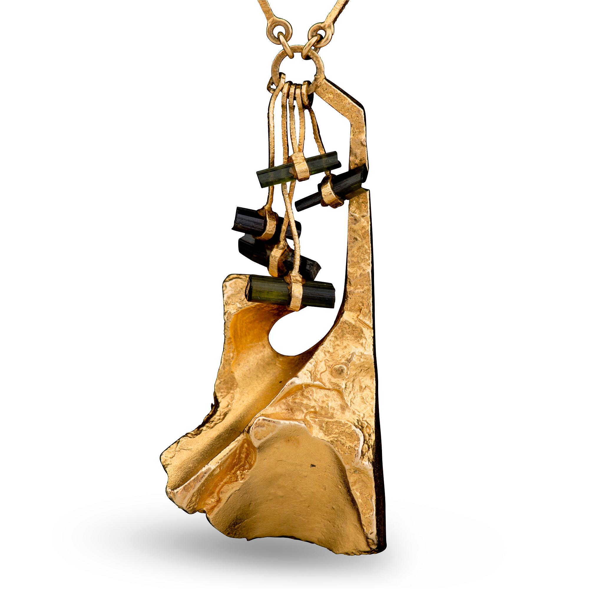 Björn Weckström, COLLIER, "Semiramis", turmaliner, 18K guld. Lapponia 1970-tal.