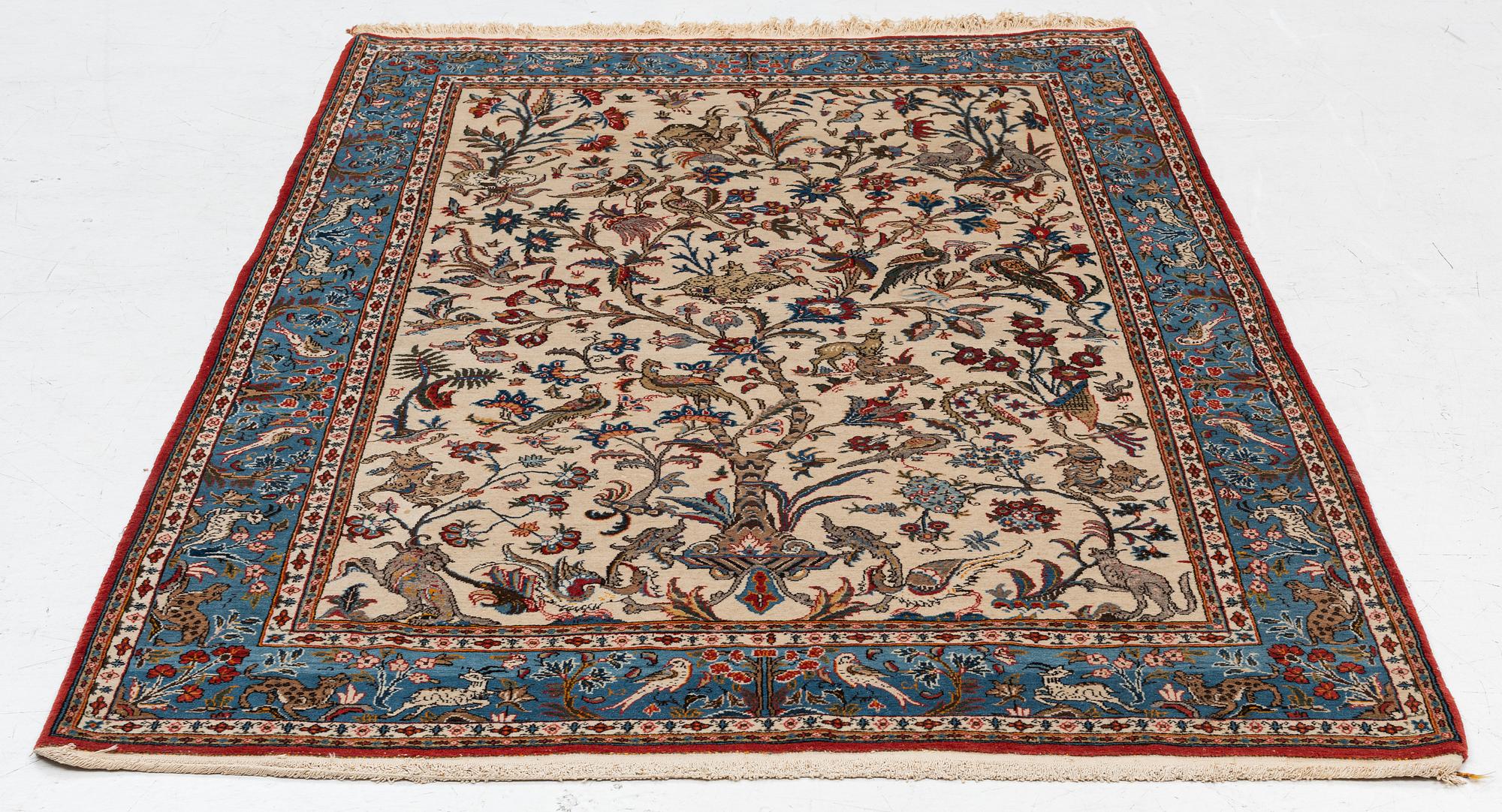 Carpet, Ghom, approx. 215 x 140 cm.
