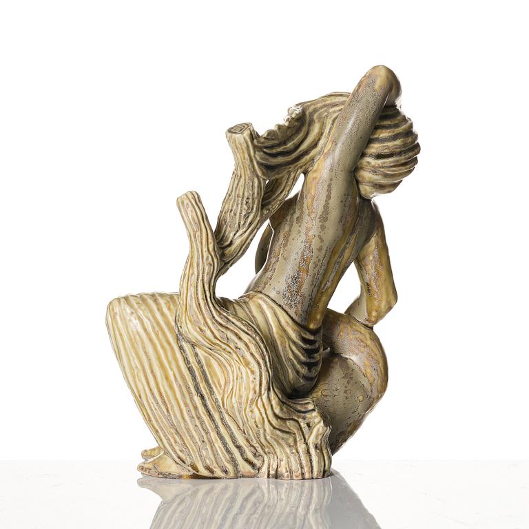 Stig Lindberg, a stoneware sculpture, 'Leda and the Swan', Gustavsberg, Sweden 1940-50s.