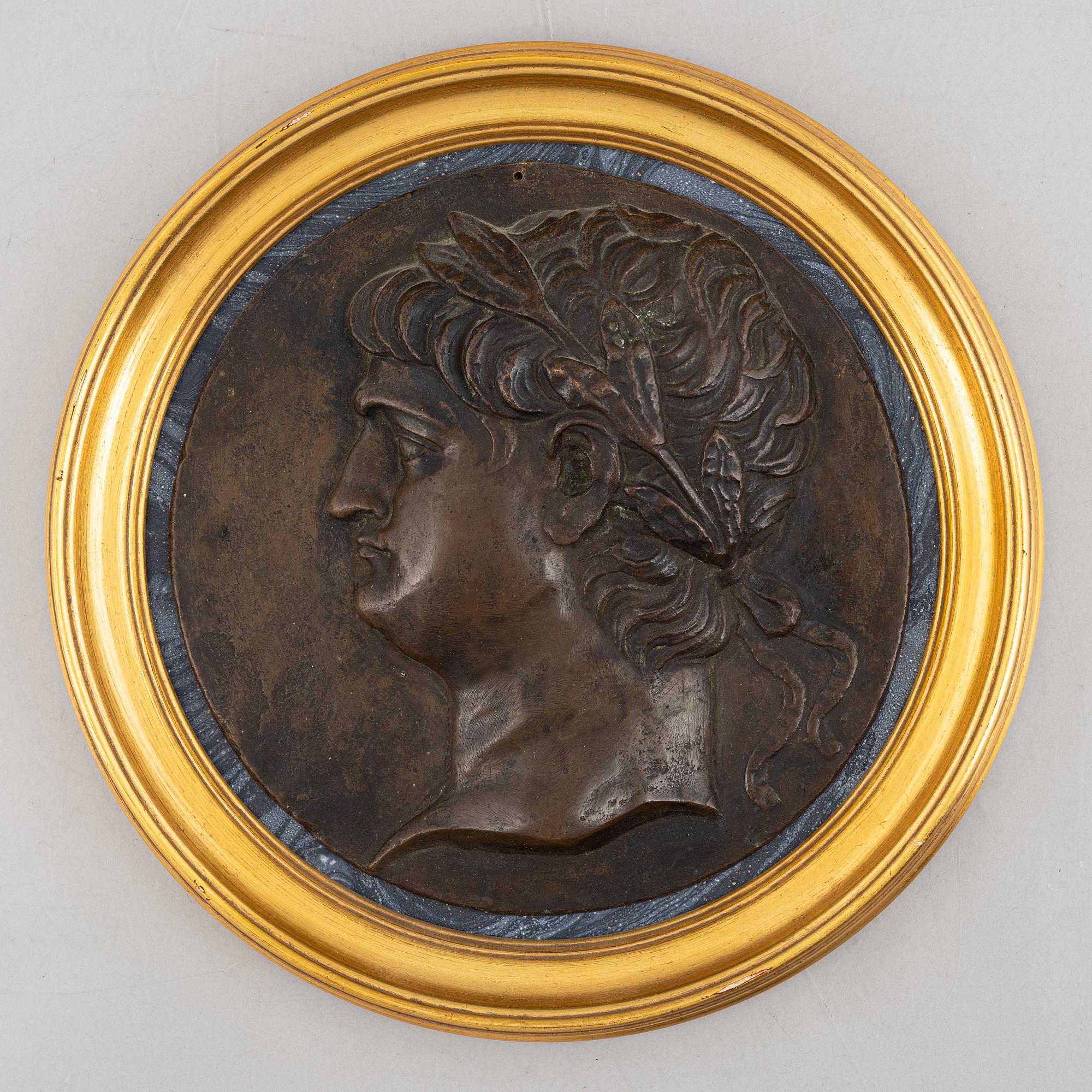 A presumably 19th century bronze medallion of Nero.