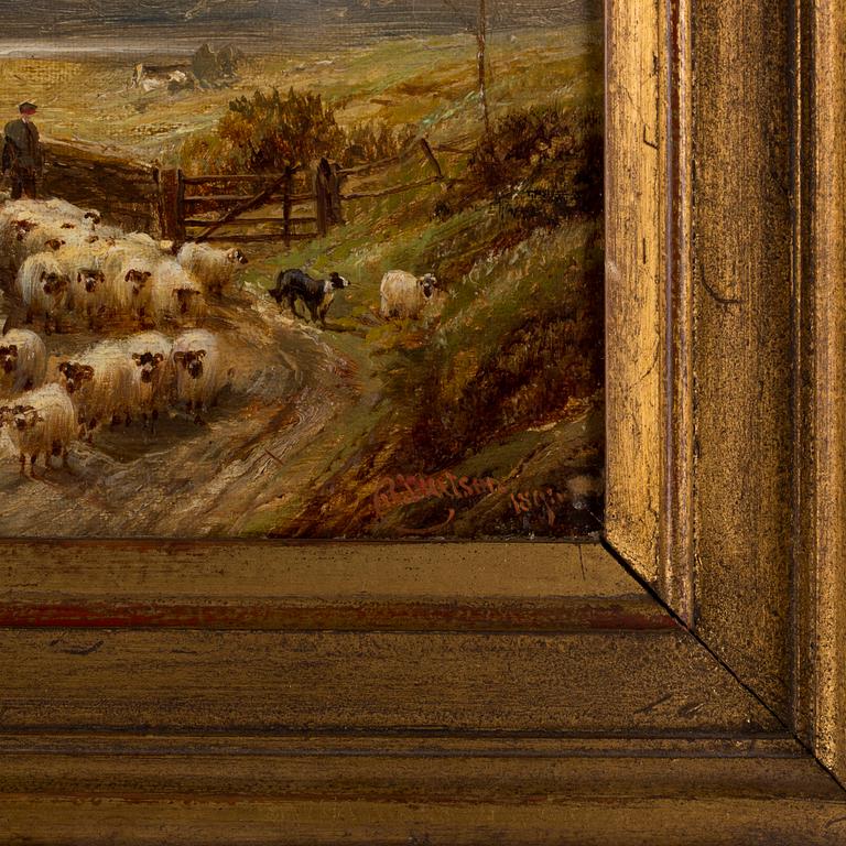 ROBERT WATSON, oljemålningar, 2 st, signerade R Watson 1894.