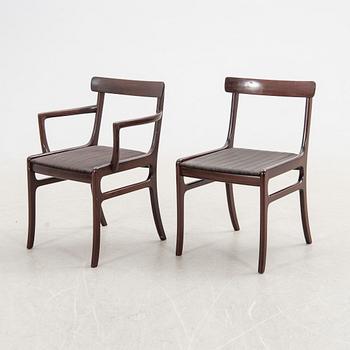 Ole Wanscher, chairs, 8 pcs, "Rungstedlund", Poul Jeppesen, Denmark, second half of the 20th century.