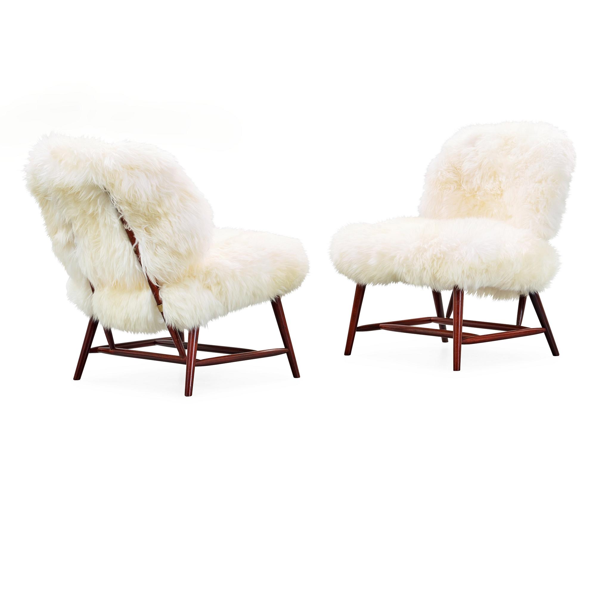 A pair of Alf Svensson 'TeVe' easy chairs, Studio, Ljungs Industrier, Sweden 1950's.