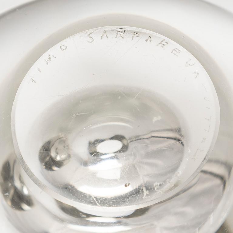 Timo Sarpaneva, Three glass objects "Heart". signed Timo Sarpaneva.