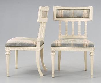 Six late Gustavian chairs by E. Ståhl, master 1794.