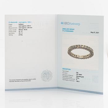 Brilliant cut diamond eternity ring, with HRD report.