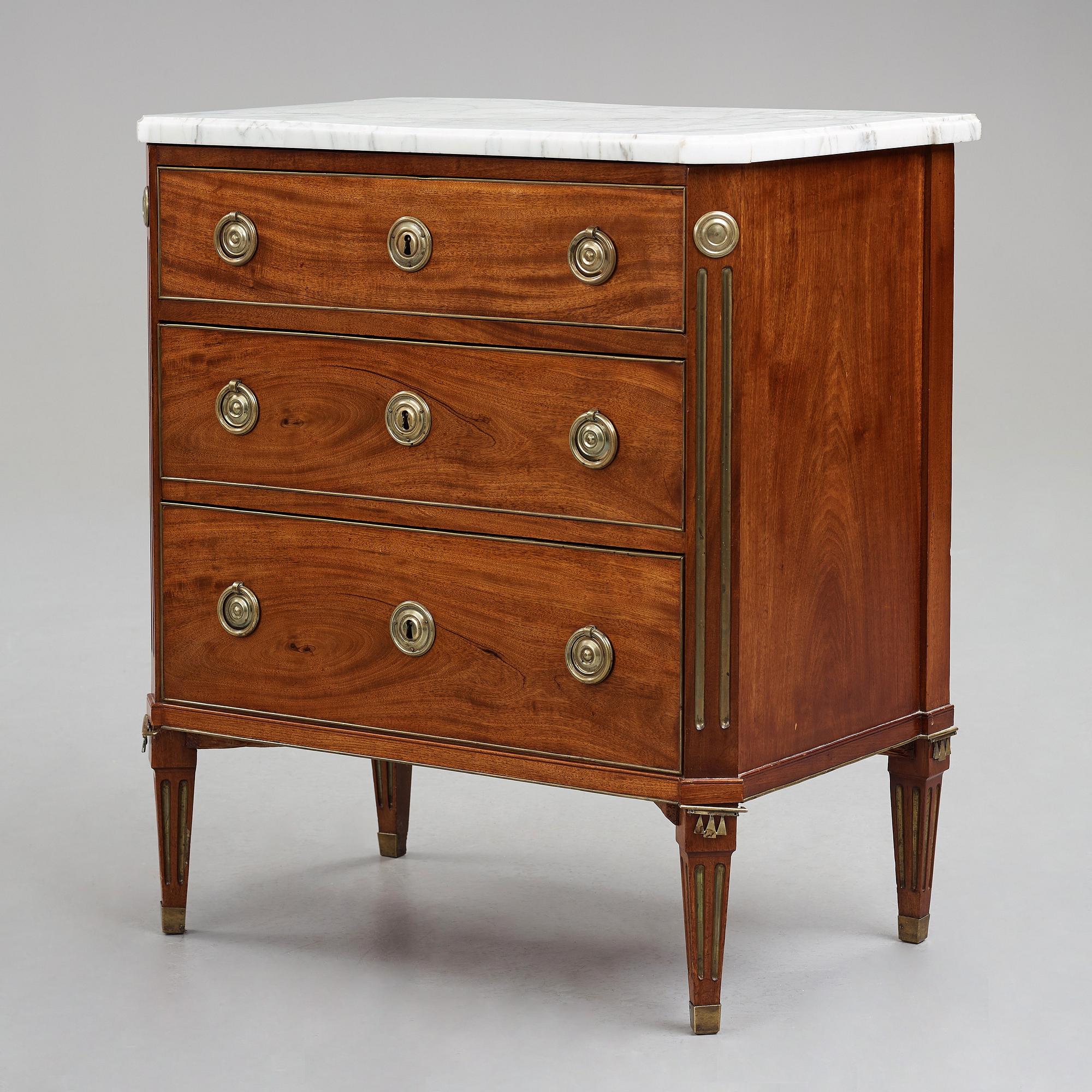 A late Gustavian commode by Anders Scherling 1785 (master in Stockholm 1771-1809).