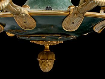 TAKLAMPA, empirestil, 1900-tal. Höjd ca 92 cm.