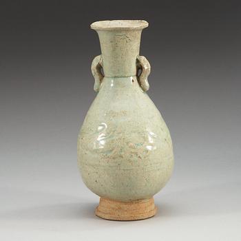 A celadon glazed vase, Yuan dynasty (1271-1368).