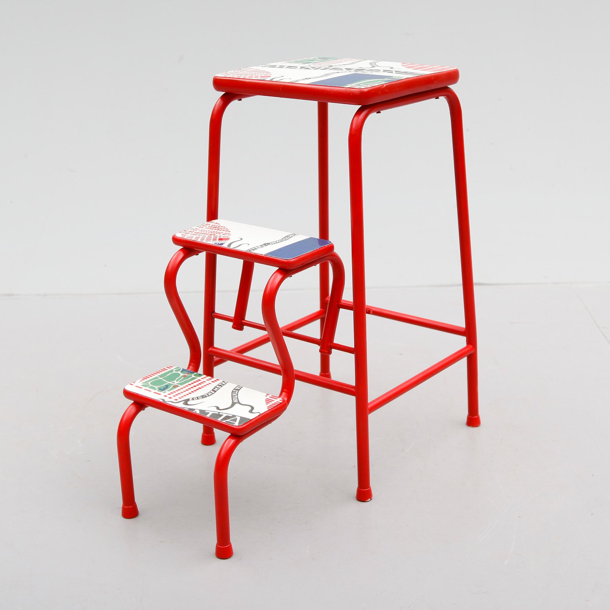 STEGPALL, 1950-tal, med motiv "Manhattan" efter Josef Frank.