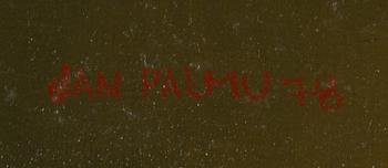 Jan Palmu, öljy levylle, signeerattu ja päivätty -78.