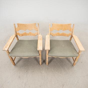 Henry (Henning) Kjaernulf, pair of arm chairs Nyrup furniture factory, Denmark, mid 20th century.