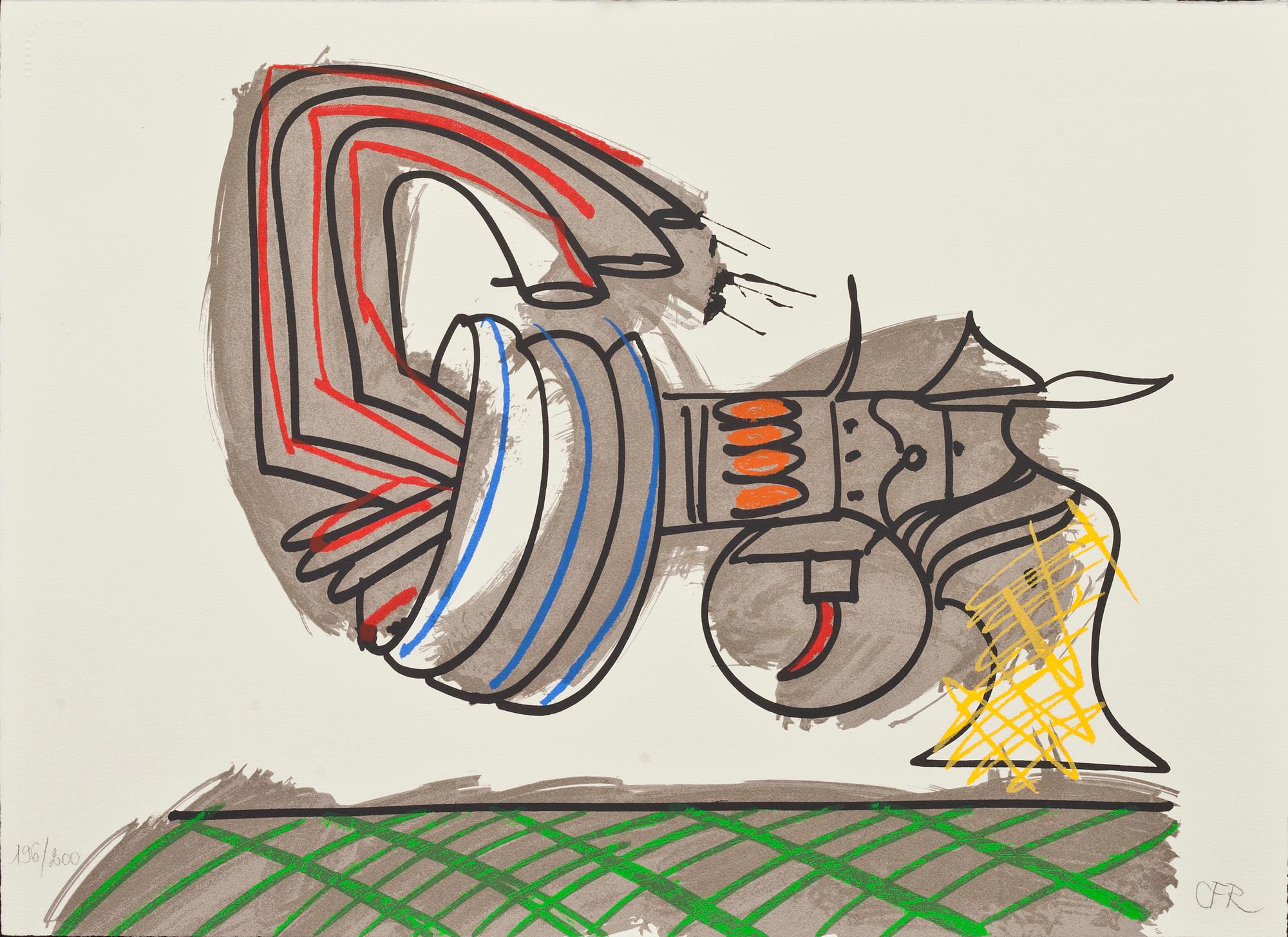 CARL FREDRIK REUTERSVÄRD, färglitografi, signerad och numrerad 196/200. Arches, France.