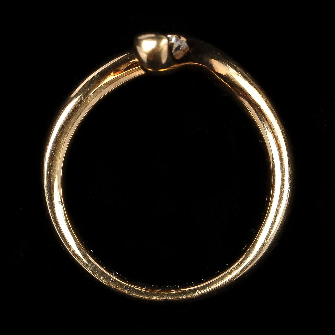 RING, 18k guld, med diamant ca 0,25 ct.