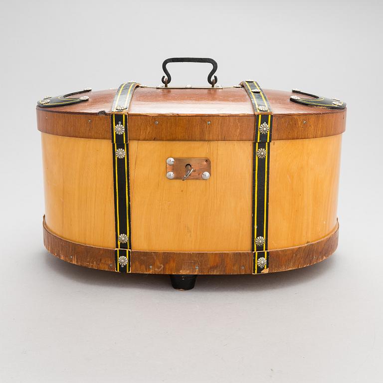 A sami handicraft / duodji 'Giisa'-coffin reportedly made in  Sorsele 1962.