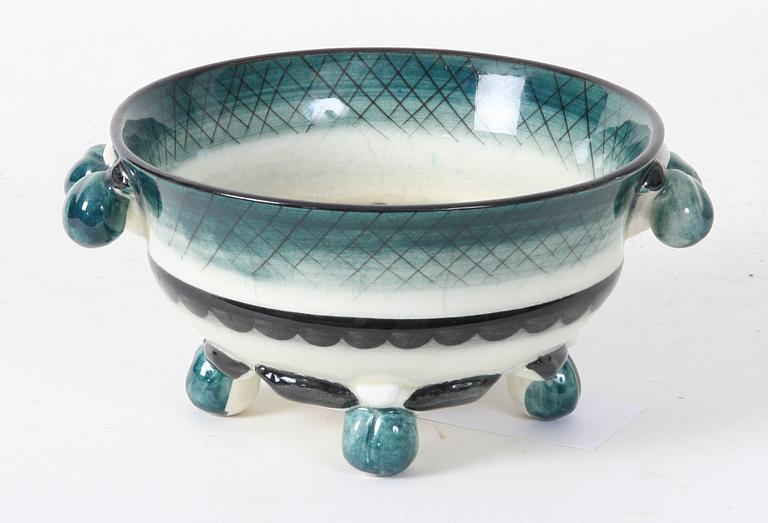 SKÅLAR, 2 st samt URNA, flintgods, Ilse Claesson, Rörstrand.