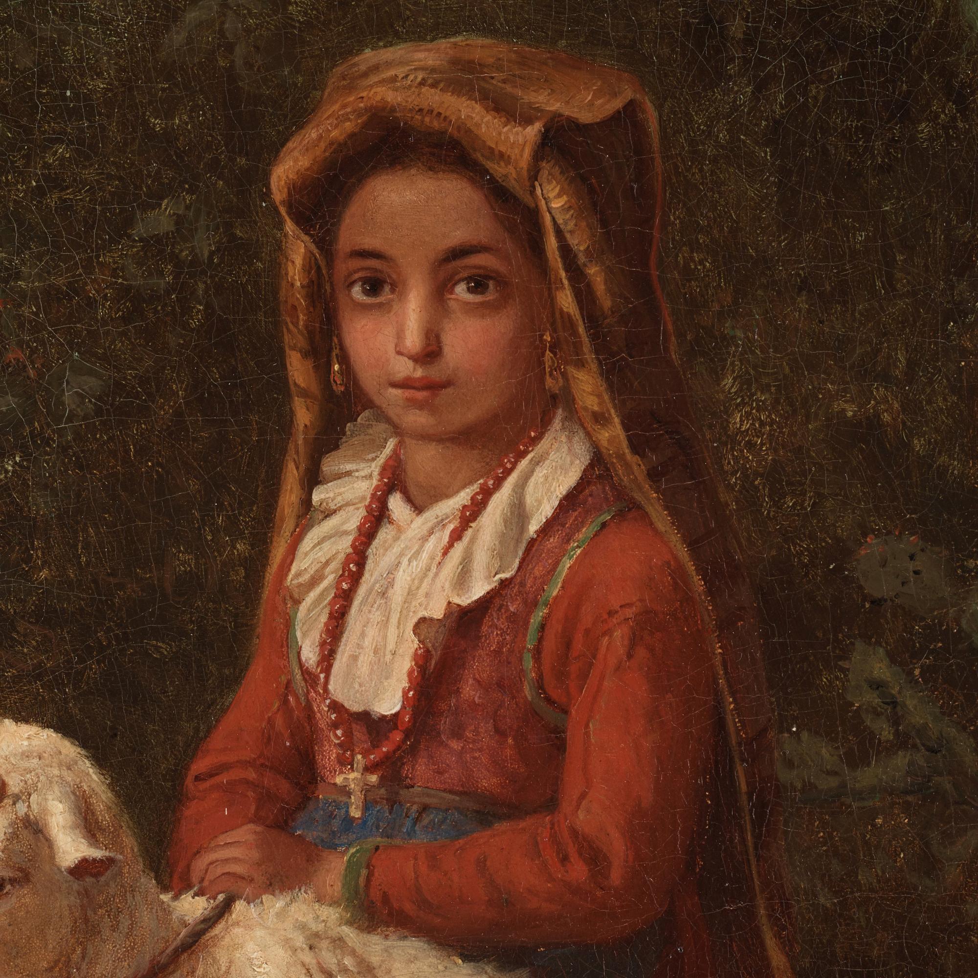 Bengt Nordenberg, Italian Girl with Lamb.