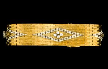 ARMLÄNK, 18k guld -vitguld med briljantslipade diamanter ca 0,50 ct. Vikt ca 82 g.