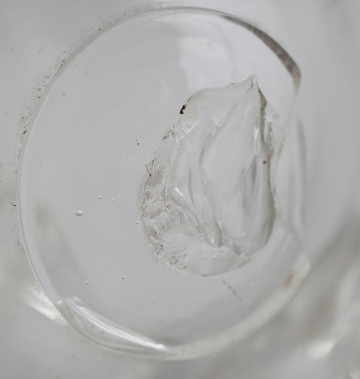 KARAFF, glas, sk fyllehund, 1800-/1900-tal.